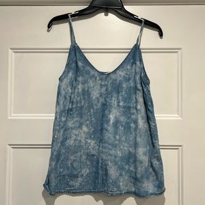 Bella Dahl Anthropologie Chambray Tank 100% Tencel Lyocell Oversized Flow Acid